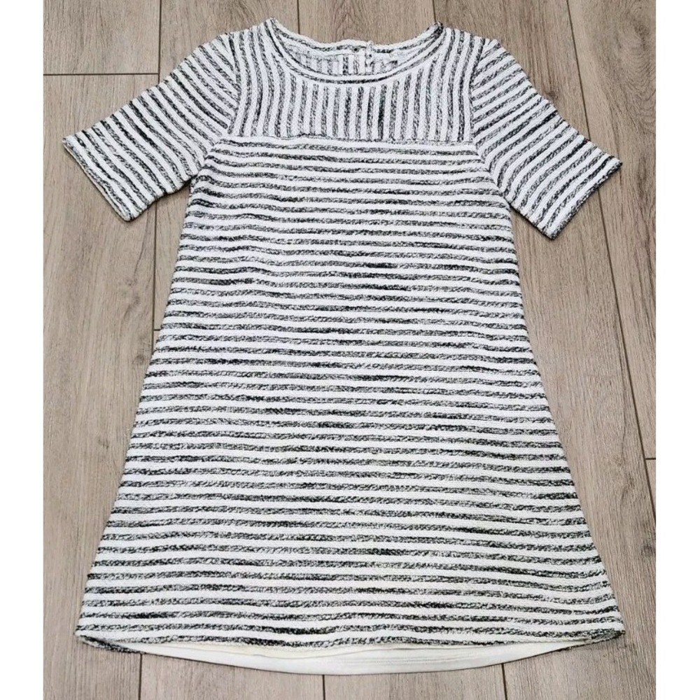 BCBG Generation Women S Striped Mini Dress Lined‎ Black White Horizontal Striped